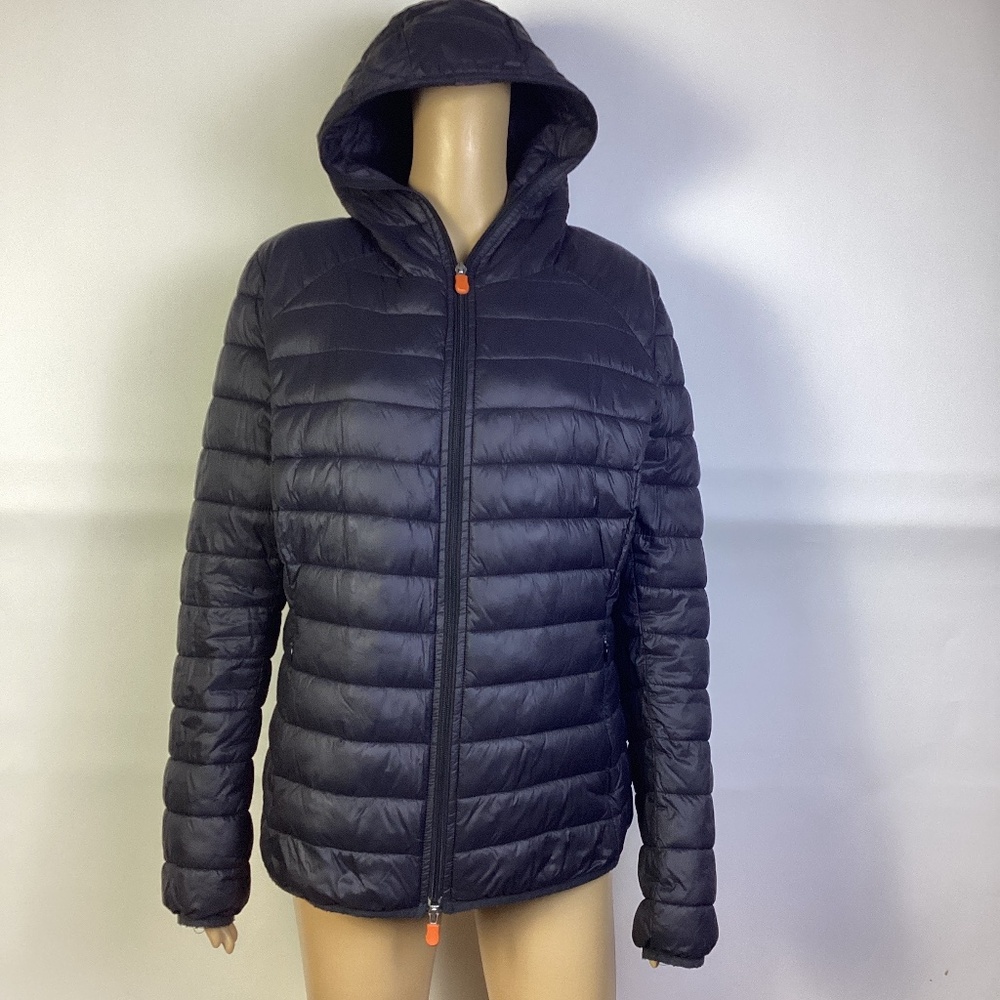 Save the Duck Women's Animal-Free Ultra Light Puffer Jacket, Black Sz L